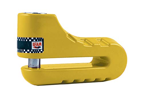 IFAM| Diebstahlsicherung DF3 für Motorrad-Scheibenbremse| Farbe gelb| Kompakt und hochsicher| Gehärteter Stahl| 10mm Durchmesser von Ifam