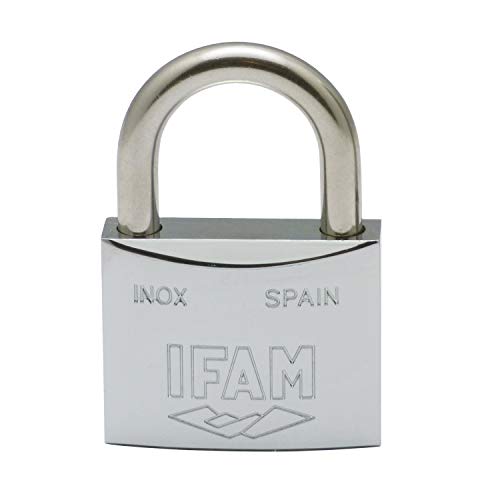 IFAM | Inox Series Vorhängeschloss | Hohe Oxidationsbeständigkeit | Hohe Sicherheitsstufe | Normaler Bogen | 30mm | Hochbelastbar und verchromt von Ifam