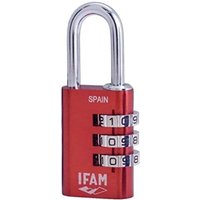 Ifam - Vorhängeschloss col combi30. rot. 30mm. Bogen ø5mm. mit Kombination. von IFAM