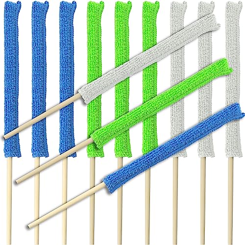 12 Stück Mikrofaser-Detail-Staubwedel-Stäbchen, Fugendüse, Reinigungsbürste, Mikrofaser-Stick, Mini-Detail-Staubwedel für die Reinigung von Zuhause, Tastaturen, Autofenstern, kleinen Räumen von IFAMIO