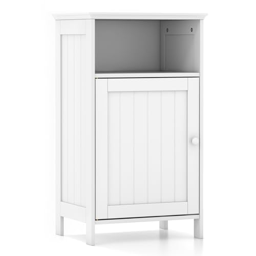 IFANNY Badezimmer Aufbewahrungsschrank, Holzbodenschrank mit Türen, Seitenschrank mit verstellbaren Regalen, freistehender kleiner Schrank für Badezimmer, Waschküche, Wohnzimmer, Schlafzimmer (Weiß) IFANNY Badezimmer Aufbewahrungsschrank, Holzbodenschrank mit Türen, Seitenschrank mit verstellbaren Regalen, freistehender kleiner Schrank für Badezimmer, Waschküche, Wohnzimmer, Schlafzimmer (Weiß) von IFANNY