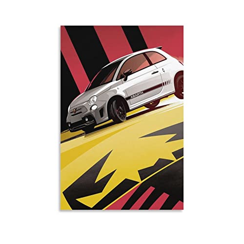 Auto-Poster Fiat 500 Abarth, dekoratives Gemälde, Leinwand, Wandkunst, Wohnzimmer, Poster, Schlafzimmer, Gemälde, 40 x 60 cm von IFER