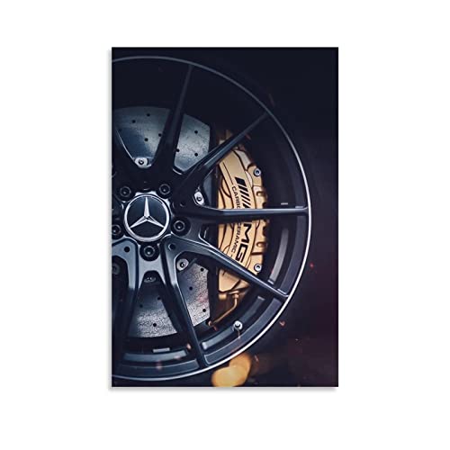 IFER Auto-Poster Mercedes Benz Räder Poster dekorative Malerei Leinwand Wandkunst Wohnzimmer Schlafzimmer 40 x 60 cm von IFER