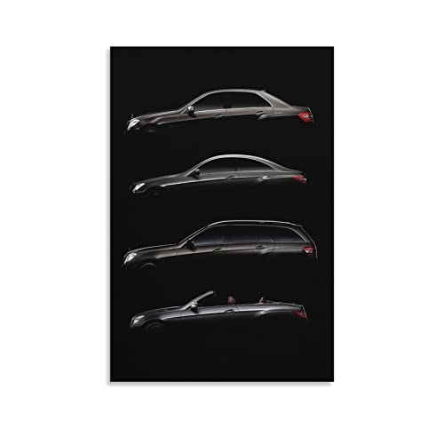 Auto-Poster Mercedes E-Klasse Cabriolet Silhouette Leinwand Kunst Poster und Wandkunst Bild Druck Modern Familie Schlafzimmer Dekor Poster 60 x 90 cm von IFER