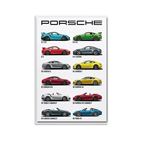 IFER Supercar Poster Porsche 911 Modell Poster Dekorative Malerei Leinwand Wandkunst Wohnzimmer Poster Schlafzimmer Gemälde 40 x 60 cm von IFER