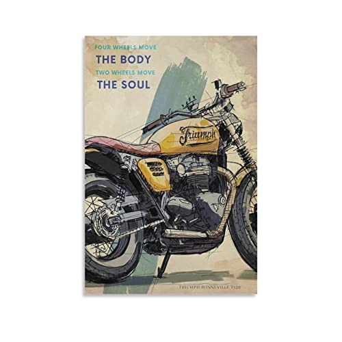 Motorrad-Poster Triumph Bonneville T120 Poster, dekoratives Gemälde, Leinwand, Wandkunst, Wohnzimmer, Poster, Schlafzimmer, Gemälde, 60 x 90 cm Motorrad-Poster Triumph Bonneville T120 Poster, dekoratives Gemälde, Leinwand, Wandkunst, Wohnzimmer, Poster, Schlafzimmer, Gemälde, 60 x 90 cm von IFER