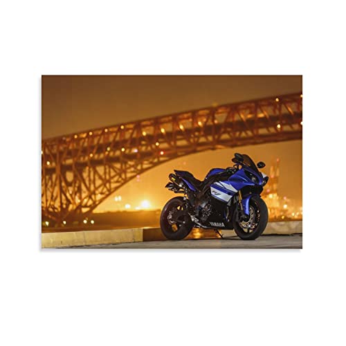 Motorrad-Poster Yamaha R1, Leinwand-Kunst, Poster und Wandkunst, Bilddruck, modernes Familien-Schlafzimmer, Deko-Poster, 40 x 60 cm von IFER