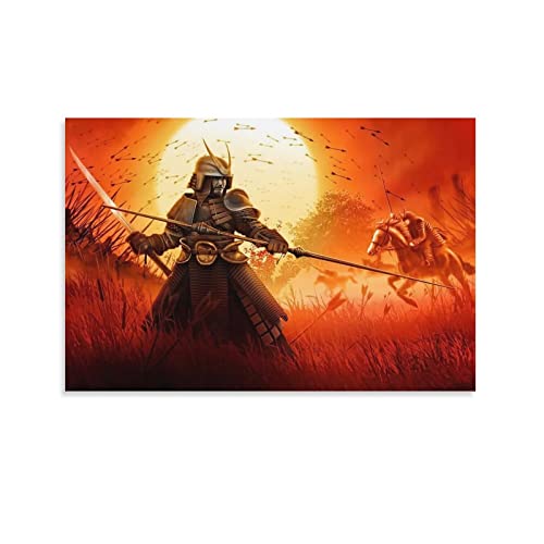 Retro-Poster Samurai, Leinwand, Kunstdruck auf Leinwand, 30 x 45 cm von IFER