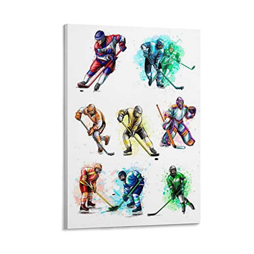 Sport-Poster, Eishockey-Sport-Illustration, Poster, dekoratives Gemälde, Leinwand, Wandkunst, Wohnzimmer, Poster, Schlafzimmer, Gemälde, 30 x 45 cm von IFER
