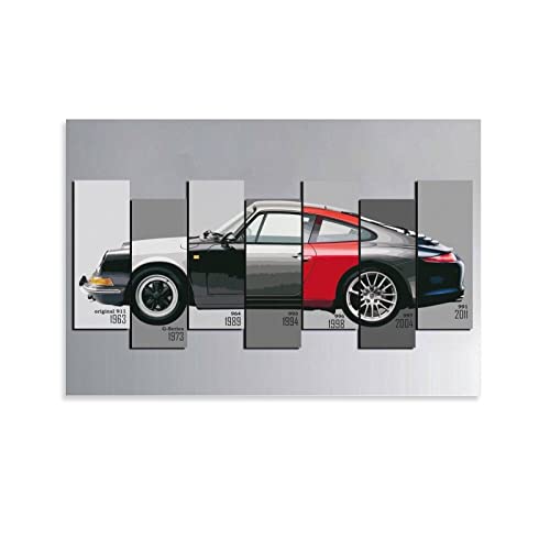 Supercar Poster Porsche 911 Geschichte, Leinwand, Kunst, Poster und Wandkunst, Bild, modernes Familien-Schlafzimmer, Deko-Poster, 40 x 60 cm von IFER