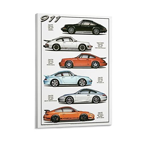 Supercar Poster Porsche 911 Modell Poster Dekorative Malerei Leinwand Wandkunst Wohnzimmer Poster Schlafzimmer Gemälde 30 x 45 cm von IFER