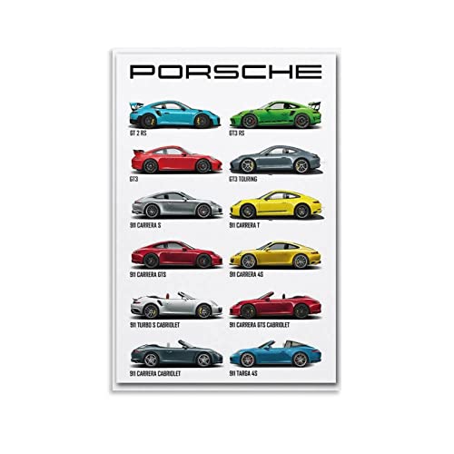 Supercar Poster Porsche 911 Modell Poster Dekorative Malerei Leinwand Wandkunst Wohnzimmer Poster Schlafzimmer Gemälde 60 x 90 cm von IFER