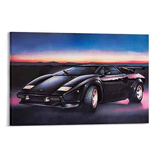 Vintage-Auto-Poster Lamborghini Countach Anime-Poster, dekoratives Gemälde, Leinwand, Wandkunst, Wohnzimmer, Poster, Schlafzimmer, Gemälde, 60 x 90 cm von IFER