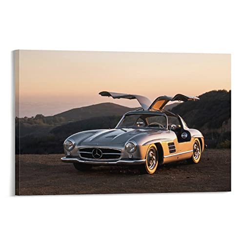 Vintage Auto Poster Mercedes Benz 300 SL Poster Dekorative Malerei Leinwand Wandkunst Wohnzimmer Poster Schlafzimmer Gemälde 30 x 45 cm von IFER