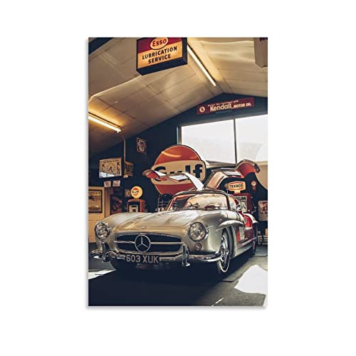 Vintage Auto Poster Mercedes Benz 300sl Roadster Poster Dekorative Malerei Leinwand Wandkunst Wohnzimmer Poster Schlafzimmer Gemälde 60 x 90 cm von IFER