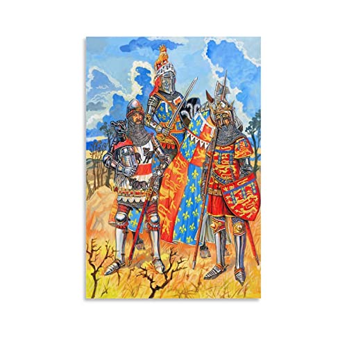 Vintage-Poster, mittelalterliches französisches Ritter-Poster, dekoratives Gemälde, Leinwand, Wandkunst, Wohnzimmer, Poster, Schlafzimmer, Gemälde, 30 x 45 cm von IFER