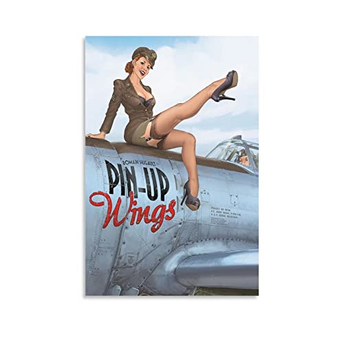Vintage Wwii Flugzeug Pin Up Girl Poster Leinwand Kunst Poster und Wandkunst Bild Druck Moderne Familie Schlafzimmer Dekor Poster 40 x 60 cm von IFER