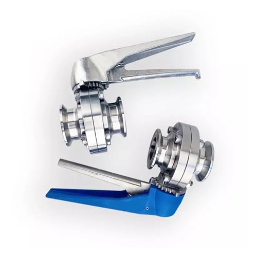 1 STÜCK 2'' 51mm Rohraußendurchmesser 2" Dreifachklemme Sanitär-Absperrklappe Durchflussregelung Quetschauslöser hausgemachter SUS 304 Edelstahl(Stainess Handle) von IFFSUEVL