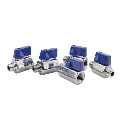 1PCS 1/8" 1/4" 3/8" 1/2" 3/4" 1" mini sanitär innengewinde kugelhahn SS304 edelstahl blau griff DN8 DN15(1/4",BSP_FEMALE TO FEMALE) von IFFSUEVL