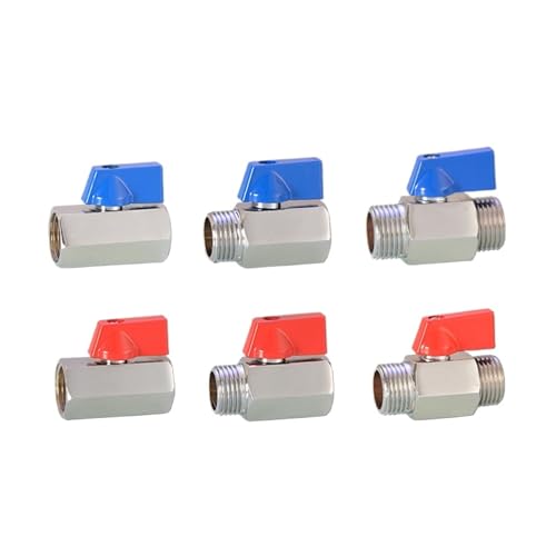 1PCS 1/8 "1/4" 3/8 "1/2" gewinde mini messing kugelhahn männlich zu weiblich luft kompressor ventil wasser gas öl absperrventil(1/8",FEMALE TO MALE_BLUE HANDLE) von IFFSUEVL