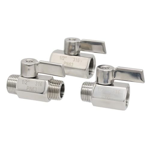 1PCS 316 Edelstahl Mini-Kugelhahn interner und externer Draht Mikrodruckventil Wasserrohr Gewindeschalter DN15(MALE TO FEMALE-01) von IFFSUEVL