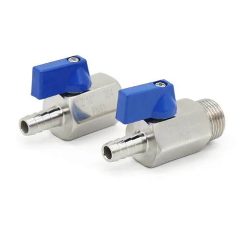 1PCS Mini-Kugelhahn 1/8 1/4 3/8 1/2 bis 7mm 10mm 8mm 12mm Rohrturmadapter Innengewinde Außengewinde 304 Zweiwege-Kugelhahn(1/2",12MM_MALE) von IFFSUEVL