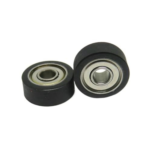 5 Stück, 10 mm Außendurchmesser, schwarze Polyurethan-beschichtete Rollen mit 693Z-Lagern, 3 x 10 x 4 PU69310-4 Mikro-PU-beschichtete Möbelführungsräder von IFFSUEVL
