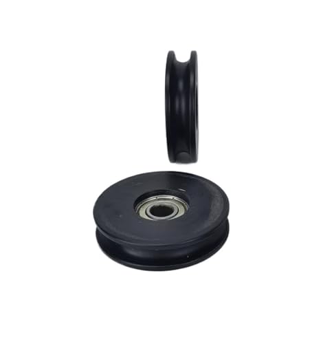 6 2-Zoll-U-Nut-Gleitrollen aus Nylon, Führungsräder for Tür- und Fenster-Kunststoffräder, Möbel-Kunststofflager-Rillenräder.(Black) von IFFSUEVL