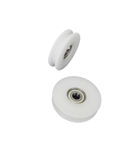 6 2-Zoll-U-Nut-Gleitrollen aus Nylon, Führungsräder for Tür- und Fenster-Kunststoffräder, Möbel-Kunststofflager-Rillenräder.(White) von IFFSUEVL