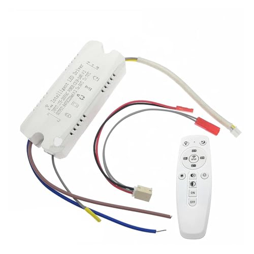 IFFSUEVL 2,4G LED Treiber Kronleuchter Transformator Fernbedienung + APP-Steuerung zweifarbige Streifen Deckenleuchte dimmbare Stromversorgung Fernbedienung(2Pin-(8-24W) x2) von IFFSUEVL
