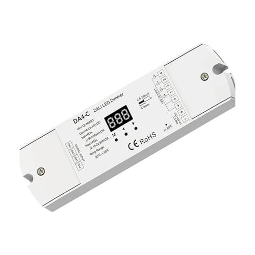 IFFSUEVL DA4-C (DT6) 12-48VDC Konstantstrom-DALI-Dimmer mit Digitalanzeige 4CH* (150-500 mA) oder (350-1200 mA) zur Ansteuerung von LED-Chips(150-500mA) von IFFSUEVL