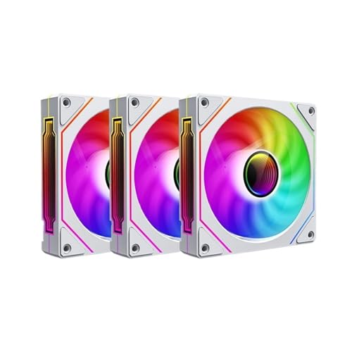 UF-1 Computergehäuselüfter, 12 cm, ARGB, 4-polig, PWM, geräuschloser Lüfter(WT REGULAR 3PC) von IFFSUEVL