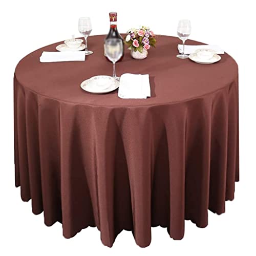 IFIKK Rund Tischdecke, Tischdecke Abwaschbar, Wasserabweisend Tischtuch, Table Cloth, Tafeldecke mit Saum, Tischtücher Fleckschutz Pflegeleicht Abwaschbar (Rund: 180cm, Dunkler Kaffee) von IFIKK