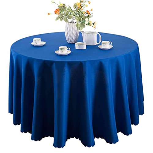 IFIKK Rund Tischdecke, Tischdecke Abwaschbar, Wasserabweisend Tischtuch, Table Cloth, Tafeldecke mit Saum, Tischtücher Fleckschutz Pflegeleicht Abwaschbar (Rund: 200cm, Königsblau) von IFIKK