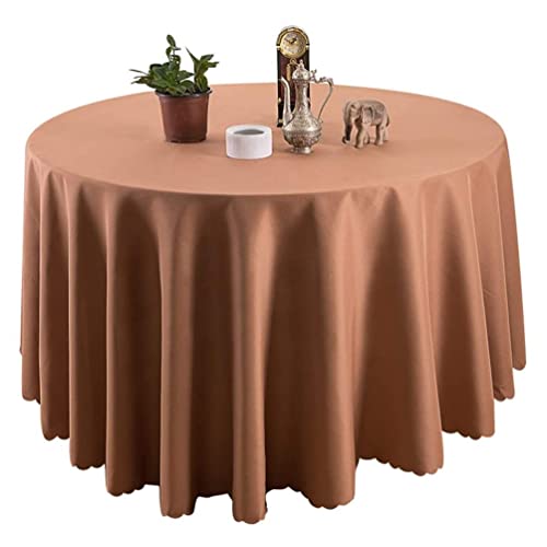 IFIKK Rund Tischdecke, Tischdecke Abwaschbar, Wasserabweisend Tischtuch, Table Cloth, Tafeldecke mit Saum, Tischtücher Fleckschutz Pflegeleicht Abwaschbar (Rund: 200cm, Leichter Kaffee) von IFIKK