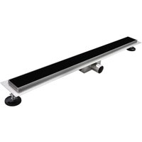 Duschrinne Bodenablauf Glas Schwarz aus Edelstahl sehr flach R3 120cm von IFLAIR