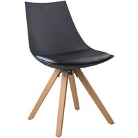 Esszimmerstuhl Gusto Schwarz Küchenstuhl aus Holz mit Sitzschale + Sitzkissen aus Kunstleder 8 Stück Esszimmerstuhl Gusto Schwarz Küchenstuhl aus Holz mit Sitzschale + Sitzkissen aus Kunstleder 8 Stück von IFLAIR