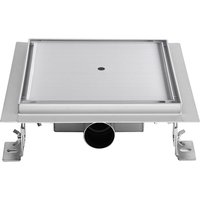 Quadratische Duschrinne Bodenablauf 2 in 1 Befliesbar aus Edelstahl sehr flach Q2 25x25cm von IFLAIR