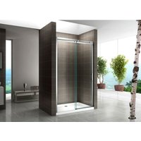 Schiebetür für Nische Duschabtrennung Dusche Duschkabine 8mm Klarglas 110x200cm Links und Rechts Montierbar von IFLAIR