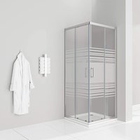 Teilsatinierte Duschkabine mit Schiebetüren Eckdusche mit Rollensystem aus ESG Glas 180cm Hoch DK77 90x95 cm Teilsatinierte Duschkabine mit Schiebetüren Eckdusche mit Rollensystem aus ESG Glas 180cm Hoch DK77 90x95 cm von IFLAIR