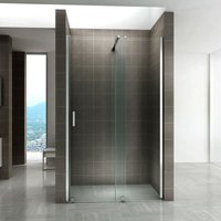 i-flair Schiebetür Duschabtrennung NADINE 140x200 cm für Duschnische Duschtür Nischenschiebetür in Chrom 8mm ESG Sicherheitsglas Klarglas von IFLAIR