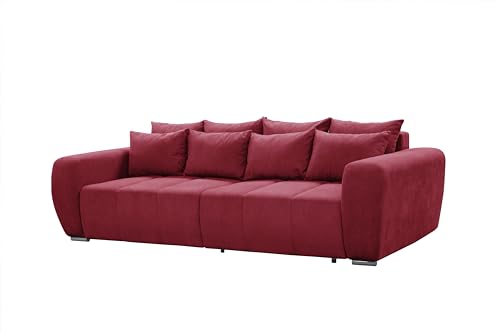 Sofa Couch KESTO - ausklappbar ausziehbar mit Schlaffunktion - Behälter Container für Bettzeug - mit Holzrahmen - Schlafsofa mit Liegefläche - bequemer Sitz mit Wellfeder von IFM Internetowa Fabryka Mebli