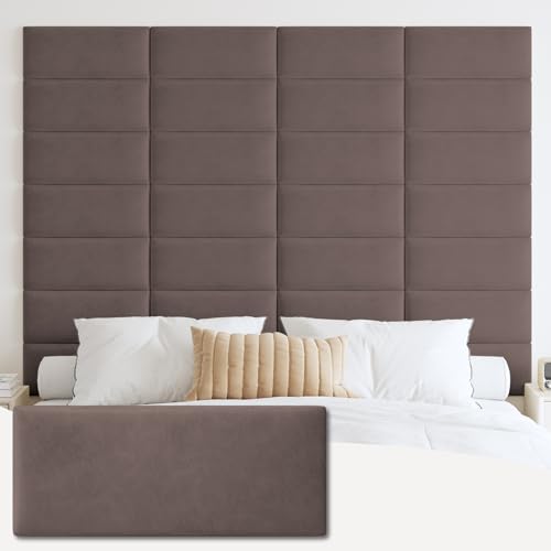 IFNOW Gepolstertes Kopfteil zur Wandmontage, 3D-Paneele, schalldichte Paneele, wiederverwendbar und abnehmbar, gepolstertes Lederbett-Kopfteil, 6 Paneele 25 x 60 cm, dunkle Haut IFNOW Gepolstertes Kopfteil zur Wandmontage, 3D-Paneele, schalldichte Paneele, wiederverwendbar und abnehmbar, gepolstertes Lederbett-Kopfteil, 6 Paneele 25 x 60 cm, dunkle Haut von IFNOW