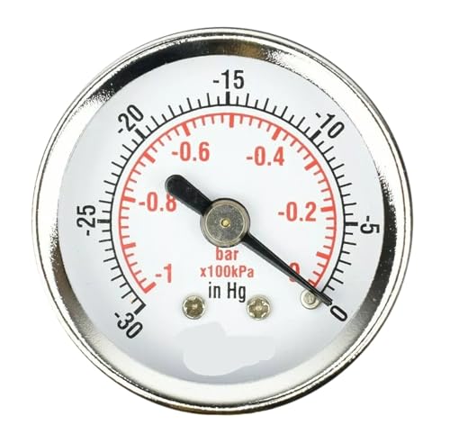 1-1/2" Vakuum-Manometer - verchromtes Stahlgehäuse 1/8" NPT, MNT -30 MmHg/0 PSI 1-1/2" Vakuum-Manometer - verchromtes Stahlgehäuse 1/8" NPT, MNT -30 MmHg/0 PSI von IFXAVJWSQ
