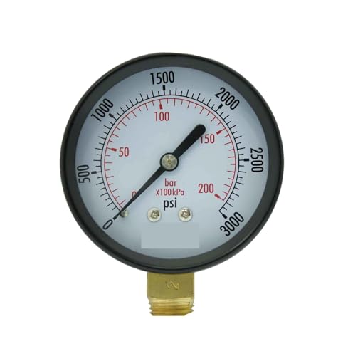 1-1/2 Zoll Universal-Druckmessgerät, schwarzer Stahl, 1/8 Zoll NPT, untere Montage, 0-3.000 PSI- 1-1/2 Zoll Universal-Druckmessgerät, schwarzer Stahl, 1/8 Zoll NPT, untere Montage, 0-3.000 PSI- von IFXAVJWSQ