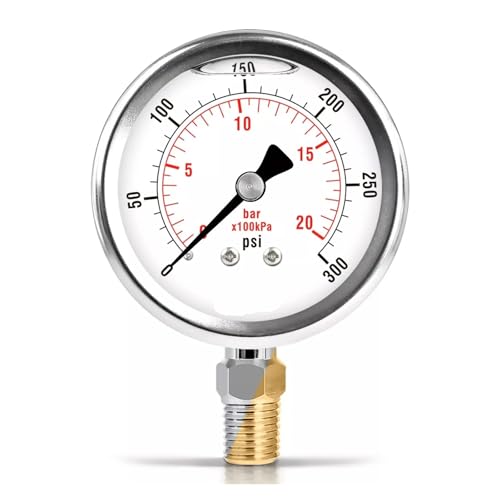 2,5" Flüssigkeitsgefülltes Manometer 0-300 PSI, Edelstahlgehäuse, untere Montage 2,5" Flüssigkeitsgefülltes Manometer 0-300 PSI, Edelstahlgehäuse, untere Montage von IFXAVJWSQ