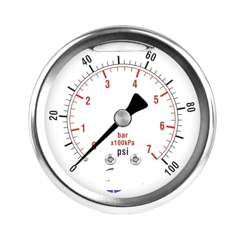 2,5 Zoll flüssigkeitsgefülltes Druckmessgerät 0-100 PSI, Edelstahlgehäuse, rückseitige Montage von IFXAVJWSQ