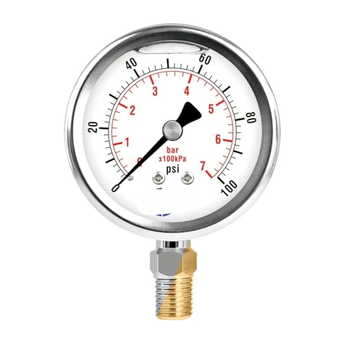 2-1/2" Druckmessgerät, Edelstahlgehäuse, flüssigkeitsgefüllt, reduzierter MNT 100 PSI - 2-1/2" Druckmessgerät, Edelstahlgehäuse, flüssigkeitsgefüllt, reduzierter MNT 100 PSI - von IFXAVJWSQ