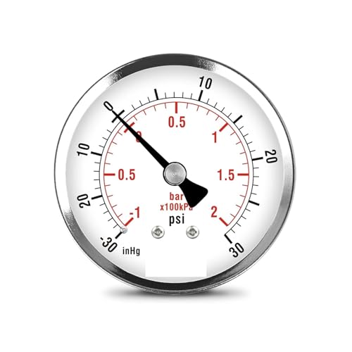 2-1/2" Vakuummeter - verchromtes Stahlgehäuse, 1/4" NPT-Rückseite, -30 mmHg/30 psi 2-1/2" Vakuummeter - verchromtes Stahlgehäuse, 1/4" NPT-Rückseite, -30 mmHg/30 psi von IFXAVJWSQ