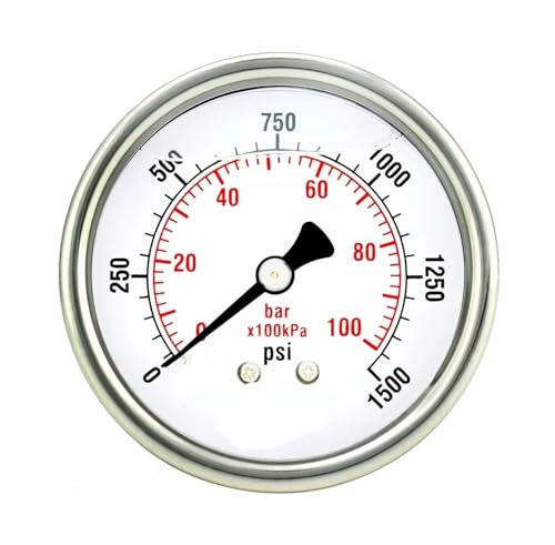 2" Manometer, Edelstahlgehäuse, flüssigkeitsgefüllt, Rückmontage, 1500 PSI - 2" Manometer, Edelstahlgehäuse, flüssigkeitsgefüllt, Rückmontage, 1500 PSI - von IFXAVJWSQ